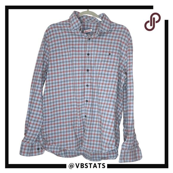 Johnnie-O Hangin' Out Men's Plaid Flannel Button-up Frank Shirt Malibu Large - Picture 1 of 7